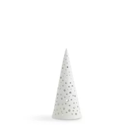 Nobili karácsonyi magas mécsestartó, 19 cm, hófehér