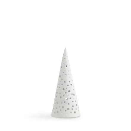 Nobili karácsonyi magas mécsestartó, 19 cm, hófehér