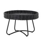 Bloomingville Hattie fekete rattan dohányzóasztal – kerek, modern nappali asztal, Ø60×40 cm