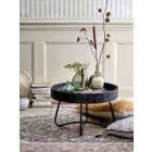 Bloomingville Hattie fekete rattan dohányzóasztal – kerek, modern nappali asztal, Ø60×40 cm