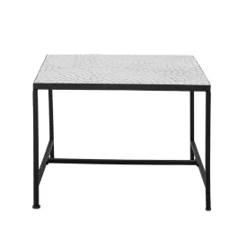 Bloomingville Niah fehér kerámia és kő dohányzóasztal – fekete fém vázzal, minimalista nordic stílus, 60×45×60 cm