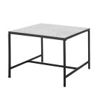 Bloomingville Niah fehér kerámia és kő dohányzóasztal – fekete fém vázzal, minimalista nordic stílus, 60×45×60 cm