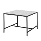 Bloomingville Niah fehér kerámia és kő dohányzóasztal – fekete fém vázzal, minimalista nordic stílus, 60×45×60 cm