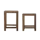 Creative Collection Galen újrahasznosított fa oldalasztal szett – 2 db, viaszolt felület, mediterrán stílus