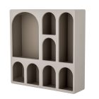 Bloomingville Graphia barna MDF könyvespolc – modern falipolc kis és nagy rekeszekkel, 48×48 cm