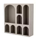 Bloomingville Graphia barna MDF könyvespolc – modern falipolc kis és nagy rekeszekkel, 48×48 cm