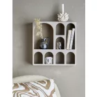 Bloomingville Graphia barna MDF könyvespolc – modern falipolc kis és nagy rekeszekkel, 48×48 cm