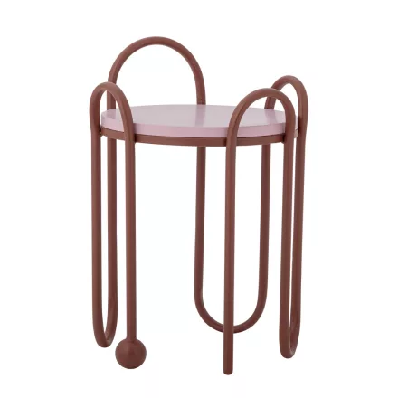 Bloomingville Whimsica piros asztal – kontrasztos színű grafikus fém design, Ø30,5×46 cm