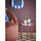 Bloomingville Whimsica piros asztal – kontrasztos színű grafikus fém design, Ø30,5×46 cm