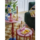 Bloomingville Whimsica piros asztal – kontrasztos színű grafikus fém design, Ø30,5×46 cm