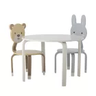 Bloomingville MINI Marle kör alakú natúr gyerekasztal, FSC tanúsítvánnyal, játékhoz és rajzoláshoz.