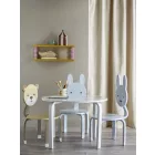 Bloomingville MINI Marle kör alakú natúr gyerekasztal, FSC tanúsítvánnyal, játékhoz és rajzoláshoz.